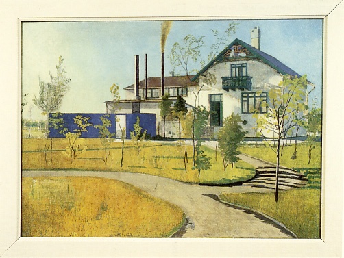 Postkort med motiv af Villa i Hellerup